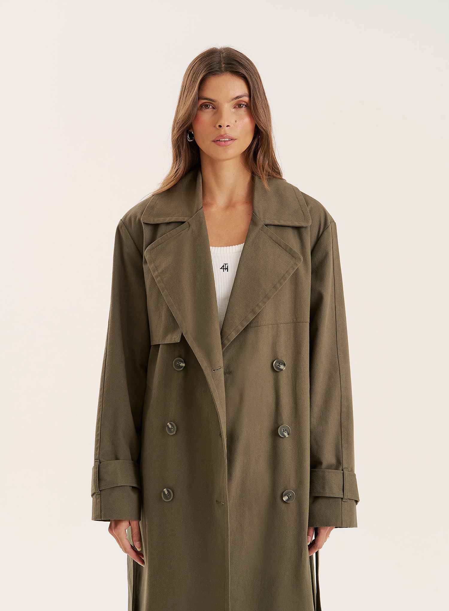 Khaki Belted Trench Coat